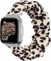 Versa scrunchie band - panter - Geschikt voor Fitbit - SM - Horlogeband Armband Polsband