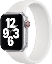 Sport solo loop band - wit - Geschikt voor Apple Watch  - 42 en 44mm - maat M - iwatch - Horlogeband Armband Polsband