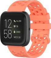 Bandje Voor Fitbit Versa Sport Point Band - Oranje - Maat: ML - Horlogebandje, Armband