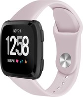 Bandje Voor Fitbit Versa Silicone Sport Band - Roze Zand - Maat: SM - Horlogebandje, Armband