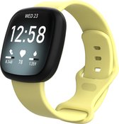 Versa 3 / Sense sport band - geel - Geschikt voor Fitbit - ML - Horlogeband Armband Polsband