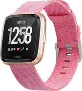 Versa nylon gesp band - roze - Geschikt voor Fitbit