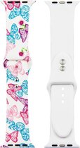 Print sport band - vlinder roze - Geschikt voor Apple Watch