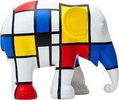 Hommage to Mondriaan 20 cm Elephant parade Handgemaakt Olifantenstandbeeld