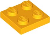 LEGO 3022 Plate 2x2 Fel Licht Oranje (100 stuks)