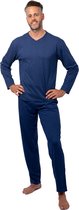 Amantes Heren Pyjama Royal blauw Allover V Hals - Maat L/XL