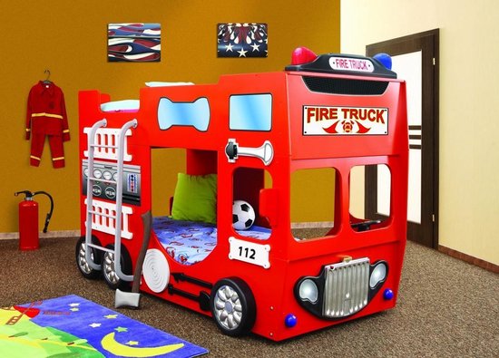 Zwaaien Ongewapend Opnieuw schieten STAPELBED FIRE TRUCK KINDER AUTO BED INCL MATRAS - kinderbedden 90x200 -  kinderbed... | bol.com