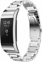 Stalen Smartwatch bandje - Geschikt voor  Fitbit Charge 2 stalen band - zilver - Horlogeband / Polsband / Armband