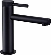 Blackline TS premium zwarte wastafelkraan opbouw 17,7 cm-Wastafelkraan- badkamerkraan- Toiletkraan -Wandmontage- Complete set