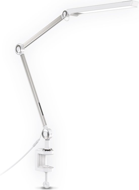 B.K.Licht - Klemlamp Ingebouwde dimmer -  met CCT - wit - led - aan/uit schakelaar - draaibar - bureaulamp - tafellamp - 880 lumen - 9W LED