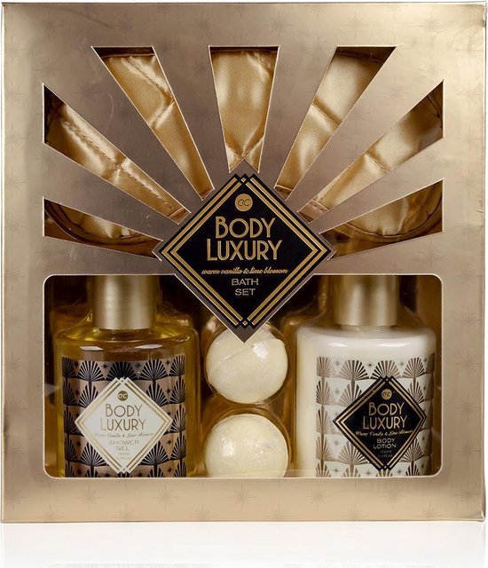 Verjaardag cadeau vrouw - Body Luxury - Warm Vanilla & Lime Blossom gouden... | bol.com
