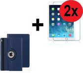 iPad 2020 hoesje - iPad 2020 Screenprotector - 10.2 inch - Tablet Cover Case Blauw + 2x Screenprotector