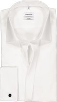 Seidensticker shaped fit overhemd - dubbele manchet met Kent kraag - wit - Strijkvrij - Boordmaat: 43