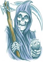 Partychimp Neptattoo Volwassenen Halloween Grim Reaper - Polyester