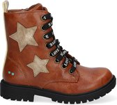 Bunnies JR 220940-913 Meisjes Veterboots - Bruin - Imitatieleer - Veters