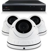 PremiumSeries Sony camerabewaking set met 3 x bekabelde 5MP 2K Dome camera