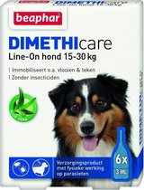Beaphar Dimethicare Line-On Hond - Anti vlooien en tekenmiddel - 6 x 6x3 ml Van 15 Tot 30kg