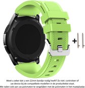 Groen Siliconen Sporthorloge Bandje voor 22mm Smartwatches (zie compatibele modellen) van Samsung, LG, Asus, Pebble, Huawei, Cookoo, Vostok en Vector – Maat: zie maatfoto – 22 mm g