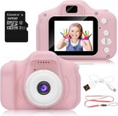 Digitale kindercamera roze / met videofunctie / incl. handig keycord / incl. Kingston 32GB MicroSD kaart