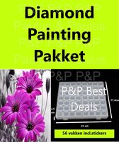 Diamond Painting pakket - Starters pakket - Gift - Cadeau - Hobby - Stil leven - Opbergdoos - Sorteerdoos - Diamond Painting sorteerdoos - Opbergbox - Assortimentsdoos - De paarse Margrieten