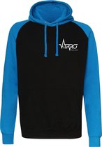 FitProWear Contrast Hoodie Unisex   - Zwart / Blauw - Maat XXL - Dames - Heren - Trui - Regular Fit - Trui Capuchon - Sporttrui - Sweater - Hoodie - Katoen / Polyester - Trui Capuc