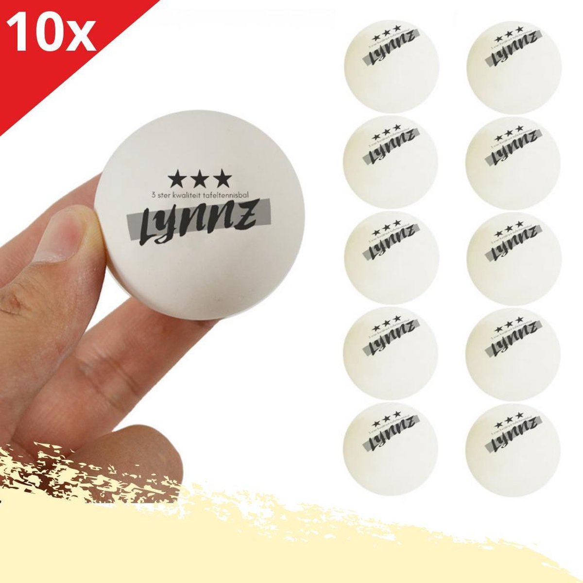 Lynnz® 10x tafeltennis ballen 3 kwaliteit wit | pingpongballen | bol.com
