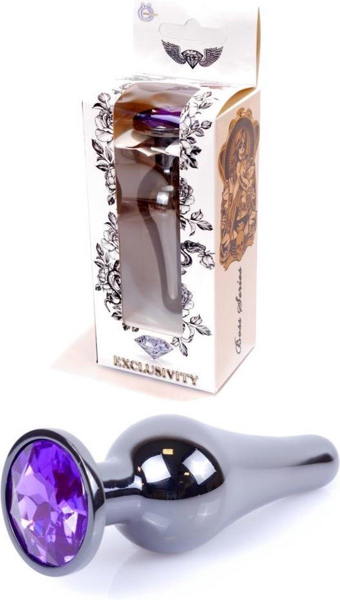 Goedkoopste Butt plug - Anaal plug- Jawellery Dark Silver BUTT PLUG- Paars