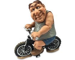 Grappige beroepen beeldje Beginnende mountainbiker de komische wereld van karikatuur beeldjes – komische beeldjes – geschenk voor – cadeau -gift -verjaardag kado