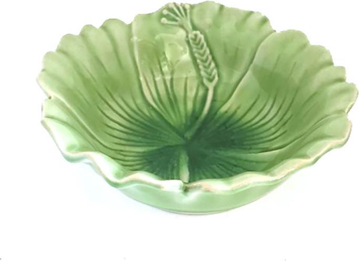 Kommetjes - Schaaltjes voor snacks - Kommetjes bloemmotief - Bloemig Groen 15 cm (2 stuks)