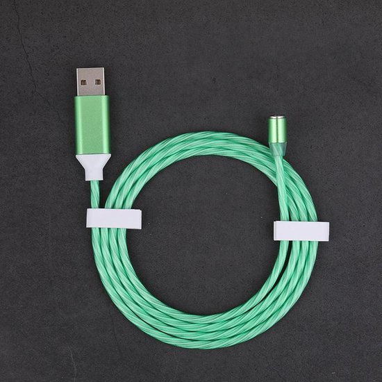 Câble USB - Micro USB - magnétique - lumineux - vert