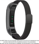 Milanees Bandje Zwart voor Fitbit Ace / Fitbit Alta HR / Fitbit Alta - Maat: zie maatfoto  - Magneetsluiting – Milanese RVS Armband Black