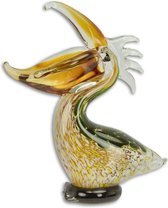 Beeld - Gele pelikaan - Murano stijl - 24,6 cm hoog