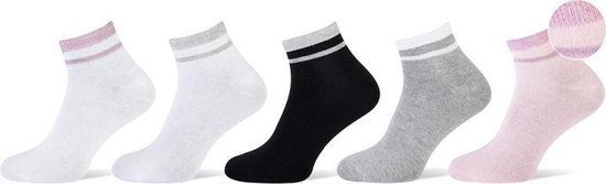 Dames korte sokken - Lurex Boord - 5 Paar - Maat 36-42 | bol.com