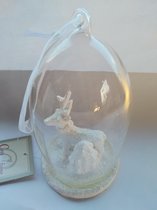 DECORATIE KERSTBAL IN GLAS MET HERT