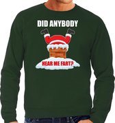 Fun Kerstsweater / Kersttrui  Did anybody hear my fart groen voor heren - Kerstkleding / Christmas outfit 2XL