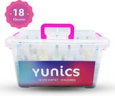 YUNICS® Tie Dye Kit - XL - 18 kleuren 60ML - Tie Dye Set - Tie Dye Verf - Textielverf - Complete Set - Inclusief Elastieken, Tafelhoezen & Handschoenen - Inclusief Bijgeleverde Nederlandstali