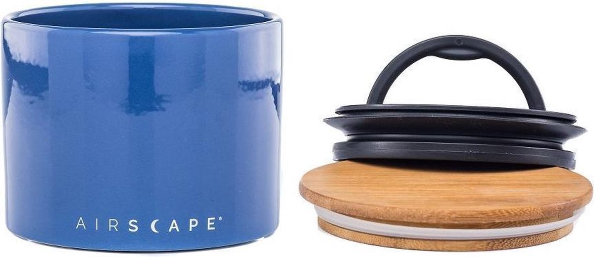 Airscape® Ceramic 250gr. - – Voorraadpot – keramiek - voorraadpot -voorraadbus - vershouddoos - voedselveilig - BPA vrij - koffiepot - Kobalt blauw - Cobalt