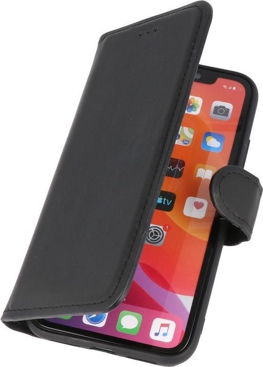 Handmade Echt Lederen Telefoonhoesje voor iPhone Xs Max - Zwart