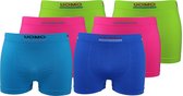 Uomo - Naadloze Boxershorts - Fel Geel/Roze - 6 Pack - Maat S/M