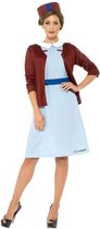 Smiffy's - Jaren 50 Kostuum - Bel De Verloskundige - Vrouw - blauw,bruin - Medium - Carnavalskleding - Verkleedkleding