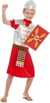 Smiffy's - Griekse & Romeinse Oudheid Kostuum - Waanzinnig Om Te Weten De Gekke Romein - Jongen - Rood, Zilver - Small - Carnavalskleding - Verkleedkleding