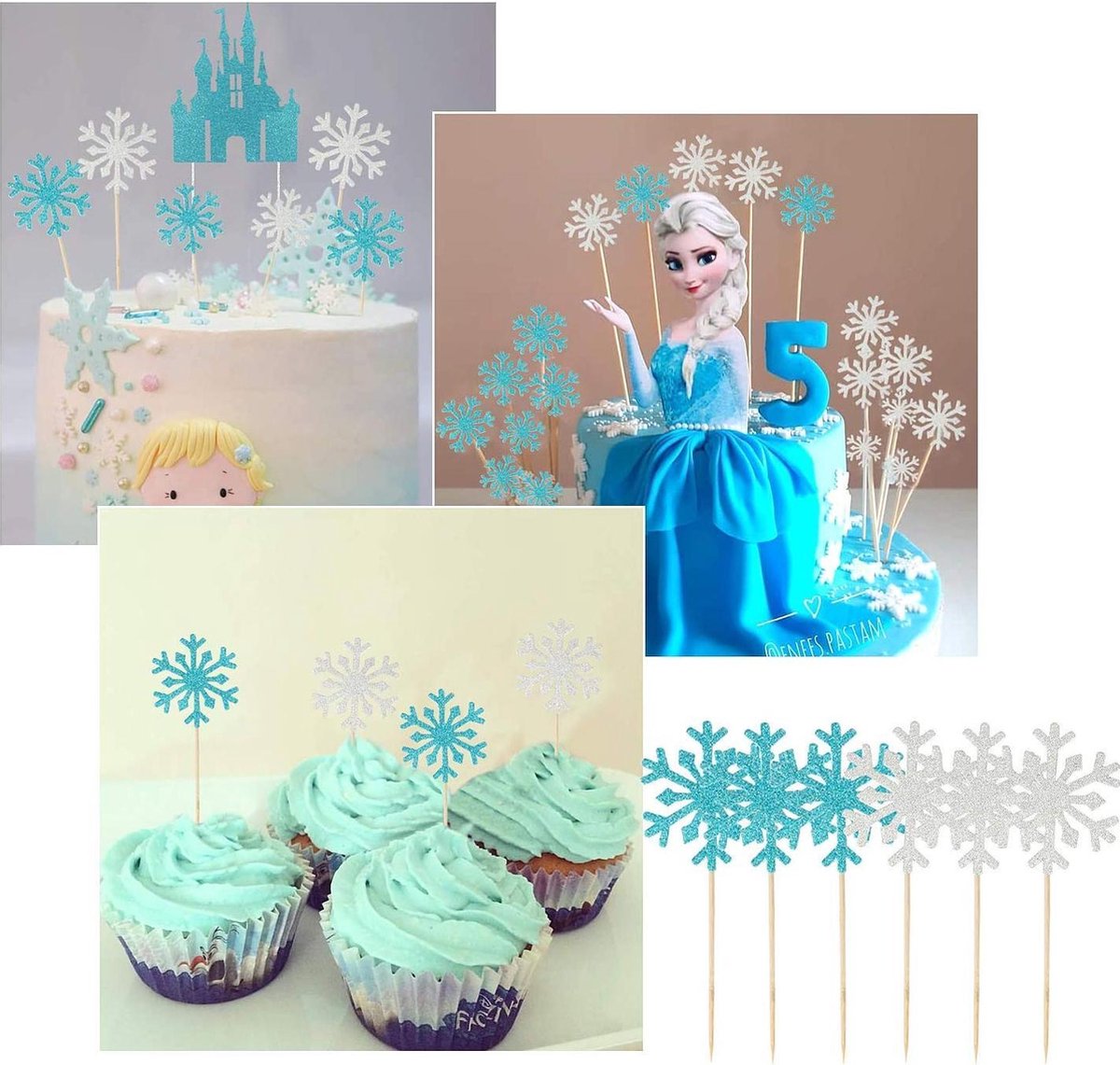 Frozen Birthday Background for Girls, 5x3FT Elsa Happy Birthday Banner for Frozen Party Supplies, Birthday Background for Frozen Birthday Party Decor