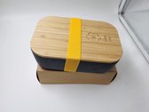 Uek original Eco lunchbox - Duurzaam Bamboe broodtrommel 850ml - Zwart - So Black