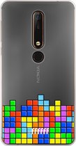 Nokia X6 (2018) Hoesje Transparant TPU Case - Tetris #ffffff