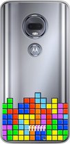 Motorola Moto G7 Hoesje Transparant TPU Case - Tetris #ffffff