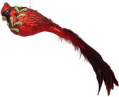 HD Collection Christmas Ornament / Kerst Hanger Red Bird 6x6x28cm