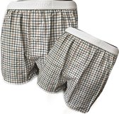 Embrator 2-stuks mannen Boxershorts geweven katoen wit/beige maat L