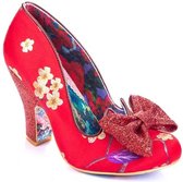 Irregular Choice Nick Of Time Floral 50's Pumps Rood Goud