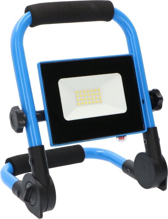 Zichtbaar Bliksem Stof LED Bouwlamp met oplaadbare accu 10W - Oplaadbaar & Inklapbaar - Werklamp  blauw | bol.com