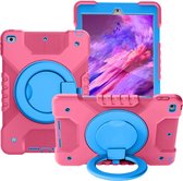 iPad 10.2 (2019 / 2020 / 2021) hoes - 10.2 inch - Extreme Hand Strap Armor Case - Roze/Blauw
